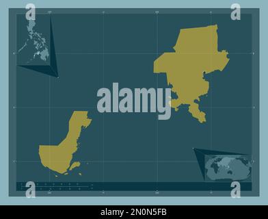 Zamboanga del Sur, province of Philippines. Solid color shape. Corner auxiliary location maps Stock Photo