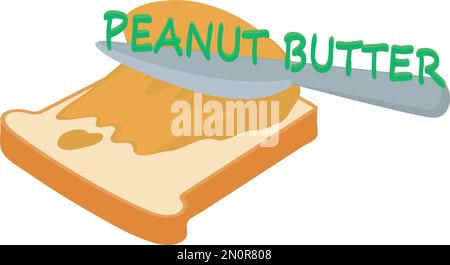Peanut butter icon isometric vector. Freshly prepared peanut butter sandwich. Food concept, breakfast product Stock Vector