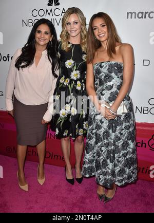 Jessica Alba right and honorees Bela Bajaria left and Michele