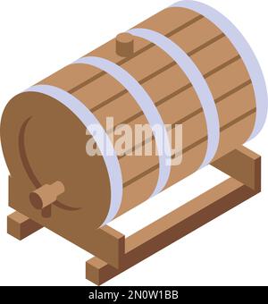 Wine barrel icon isometric vector. Cellar drink. Vine food Stock Vector