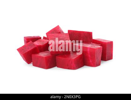 Cut fresh red beet on white background Stock Photo