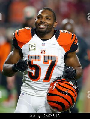 Cincinnati Bengals Vincent Rey (57) celebrates after his team