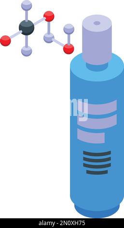 Collagen bottle icon isometric vector. Skin molecule. Anatomy structure ...