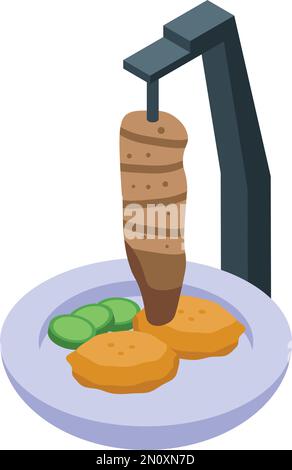 Meat food icon isometric vector. Portugal menu. Meal dish Stock Vector