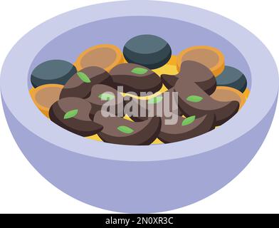 Portuguese cuisine icon isometric vector. Portugal food. Meat menu Stock Vector