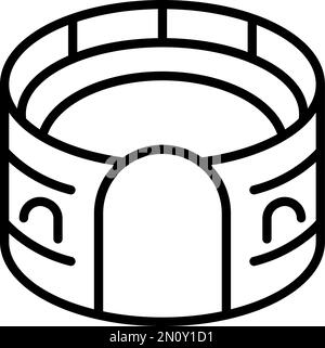 Hall amphitheater icon outline vector. Old stadium. Work culture color ...
