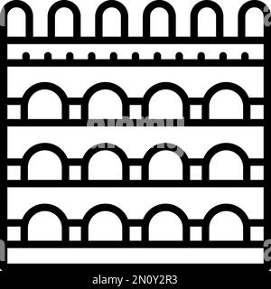 Map amphitheater icon outline vector. Work classroom. City stage color ...