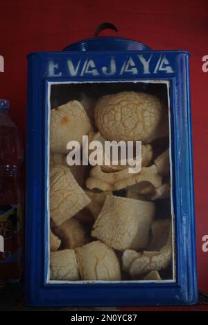 Crackers in a Blue Can Stock Photo