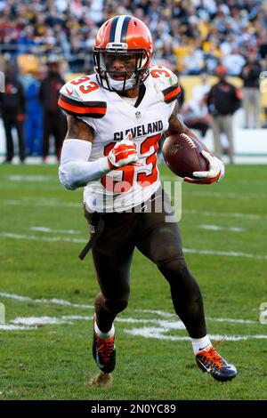 Cleveland Browns free safety Jordan Poyer stands on the field in the second  half of an NFL football game against the Baltimore Ravens, Sunday, Sept.  18, 2016, in Cleveland. (AP Photo/David Richard