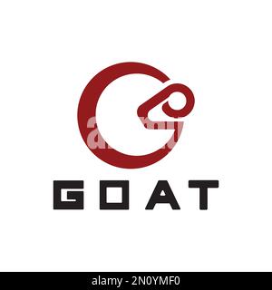 Letter G Goat Head Logo-Vector illustration Stock Vector