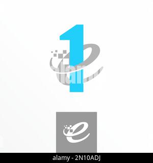 Letter or word E and number 1 in Join image graphic icon logo design abstract concept vector stock. used as a symbol related to tech or initial Stock Vector