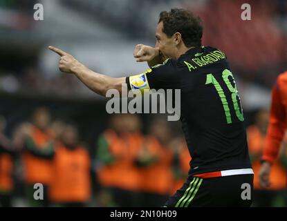 Mexico's team during the group A 2014 FIFA World Cup soccer match between  Croatia and Mexico, in Arena Pernambuco Stadium in Recife, Brazil, on June  23, 2014. Photo by Omar Martinez/ Mexsport/