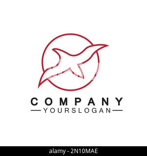 Line art bird logo vector illustration design  minimalist bird icon symbol Stock Vector
