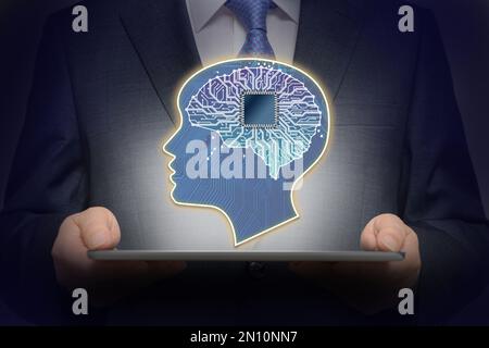 Future business concept using artificial intelligence technology Stock Photo