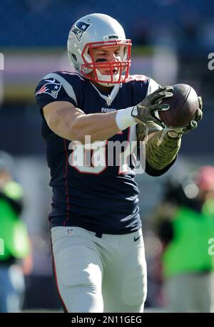 October 21, 2012 New England Patriots tight end Rob Gronkowski (87) during  the New England Patriots vs New York Jets game played at Gillette Stadium  in Foxborough, Massachusetts. Eric Canha/CSM Stock Photo - Alamy