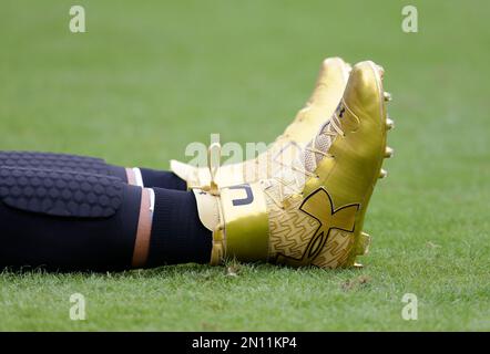 Carolina Panthers' Cam Newton wears all white cleats during the