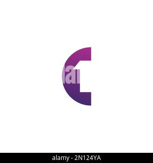 C One Logo Design Number One Icon Stock Vector