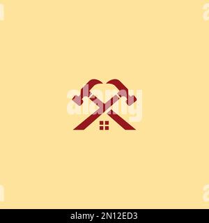 Repair Home Logo Design. Hammer Logo Symbol Stock Vector