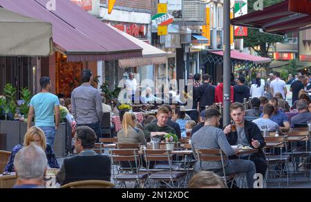 Restaurants, Pontstrasse, Aachen, North Rhine-Westphalia, Germany, Europe Stock Photo