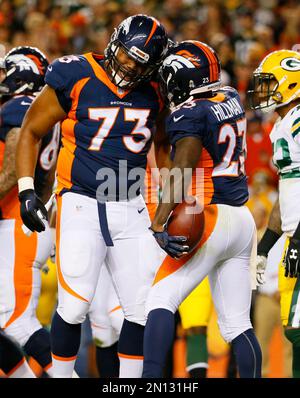 Denver Broncos running back Max Borghi (36) takes part in drills during the  NFL football team's training camp Friday, Aug. 5, 2022, at the Broncos'  headquarters in Centennial, Colo. (AP Photo/David Zalubowski