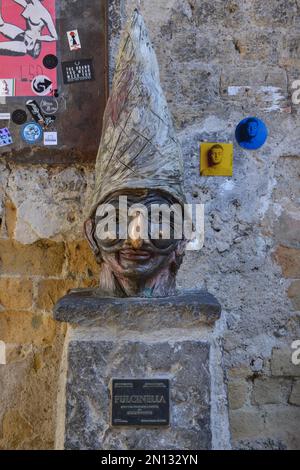 Monument to Pulcinella, Via dei Tribunali, Naples, Italy, Europe Stock Photo