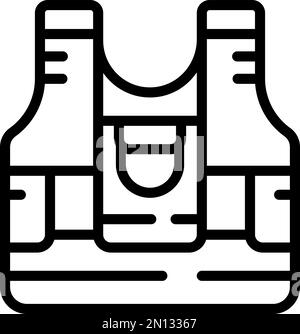 Bullet proof vest thin line icon, security and uniform, armor jacket ...