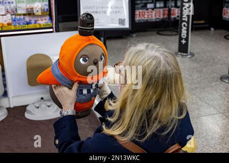 Lovot japanese love robot toy companion for sale in shop in Kyoto Stock Photo