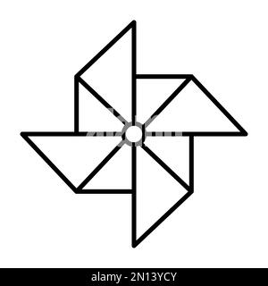 Paper windmill outline icon vector  for graphic design, logo, website, social media, mobile app, UI illustration Stock Vector