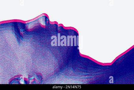 Man looking up. Abstract digital human head. Minimalistic design for business presentations, flyers or posters. 3d vector illustration. Stock Vector