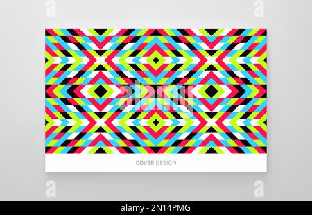 Mosaic pattern. Geometric background. Textbook, booklet or notebook mockup. Business brochure. Cover design template. Vector Illustration. Stock Vector