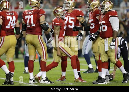 Seattle Seahawks offensive tackle Alex Boone (78) reacts while walking to  the locker room at half time during an NFL football game against the San  Francisco 49ers, Sunday, Jan. 3, 2021, in