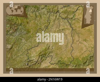 Guarda, district of Portugal. Low resolution satellite map Stock Photo ...