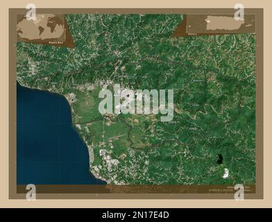 Anasco, municipality of Puerto Rico. Low resolution satellite map Stock ...