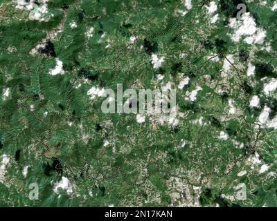 Cidra, municipality of Puerto Rico. Low resolution satellite map Stock Photo