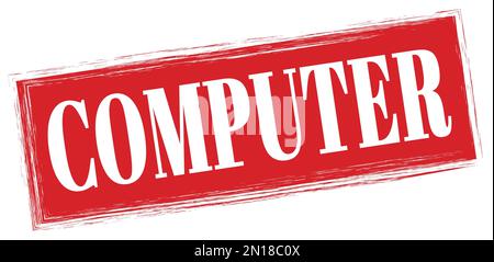 COMPUTER text written on red rectangle stamp sign. Stock Photo