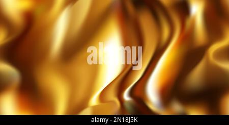 Wavy golden abstract seamless pattern. Luxury gold background Stock Vector