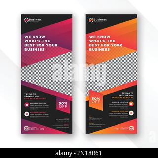 Modern colorful gradient display exhibition abstract business advertisement roll up standee banner design template Stock Vector