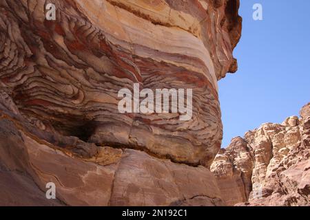 Colorful Sandstone, Petra, Jordan Stock Photo
