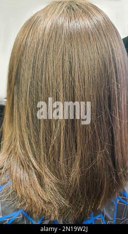 Hair coloring and cuttingHair coloring and cutting. Hairstyling in a beauty salon. Hair close-up. copy space. Stock Photo