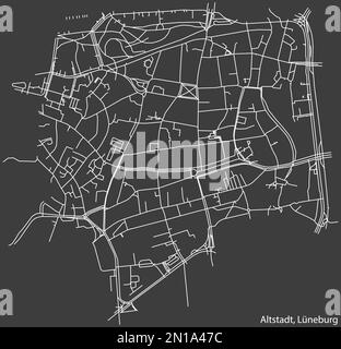 Street roads map of the ALTSTADT DISTRICT, LÜNEBURG Stock Vector Image ...
