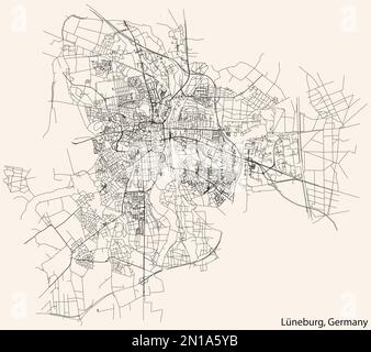 Street roads map of LÜNEBURG, GERMANY Stock Vector Image & Art - Alamy