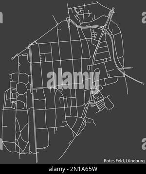 Street roads map of the ROTES FELD DISTRICT, LÜNEBURG Stock Vector ...