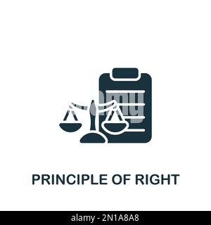 Principle of right icon. Monochrome simple sign from core values collection. Principle of right icon for logo, templates, web design and infographics. Stock Vector