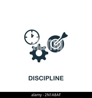 Discipline icon. Monochrome simple sign from core values collection. Discipline icon for logo, templates, web design and infographics. Stock Vector