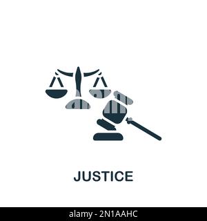 Justice icon. Monochrome simple sign from core values collection. Justice icon for logo, templates, web design and infographics. Stock Vector