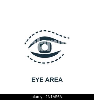 Eye area icon. Monochrome simple sign from cosmetology collection. Eye ...