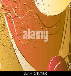 Golden minimal abstract background. Trendy shiny holiday waves template. Graphic design banner, poster, greeting card, invitation, celebration, post, Stock Vector