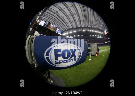 The NFL logo and a FOX TV camera are seen before the NFL Super Bowl 57  football game Sunday, Feb. 12, 2023, in Glendale, Ariz. (AP Photo/Adam  Hunger Stock Photo - Alamy