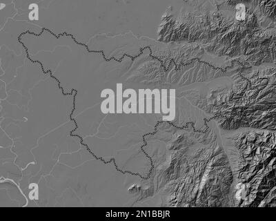 Timis, county of Romania. Bilevel elevation map with lakes and rivers ...
