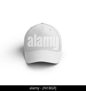 White Cap Mockup 3D Rendering Stock Photo